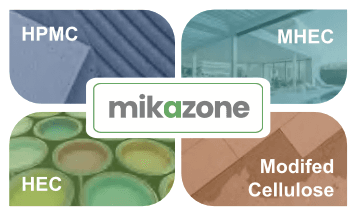 MikaZone cellulose ether families: HPMC, MHEC, HEC, and modified cellulose